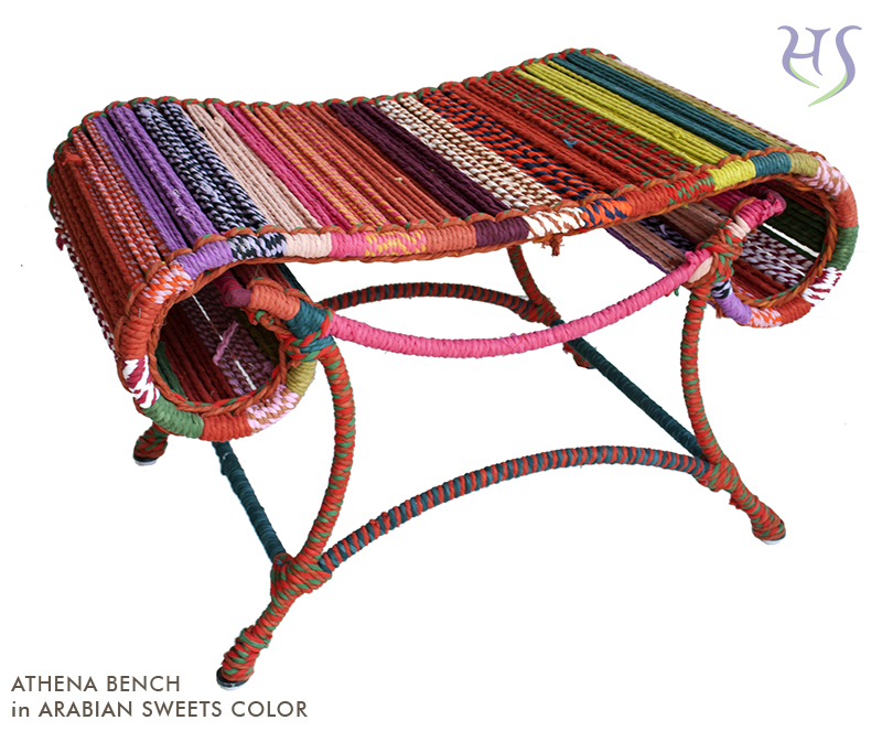 Athena Bench Katran Collection in Arabian Sweets Color  by Sahil & Sarthak